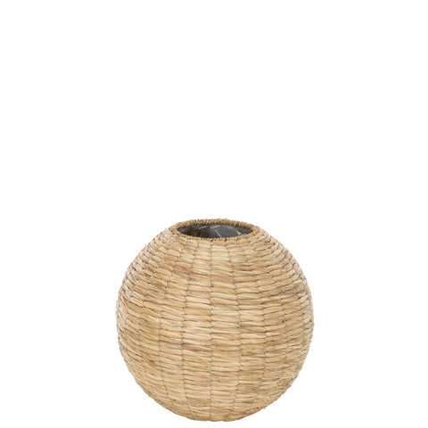 J-Line vaas Yumi Bol Stro - bamboe - naturel - groot