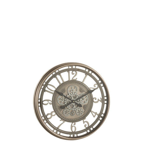 J-Line Radars Arabische Cijfers klok - metaal/ glas - brons - Ø 53 cm