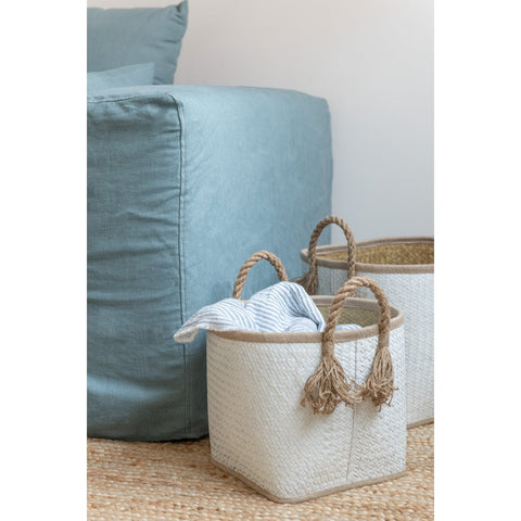 J-Line Man Palmblad - jute - naturel/wit