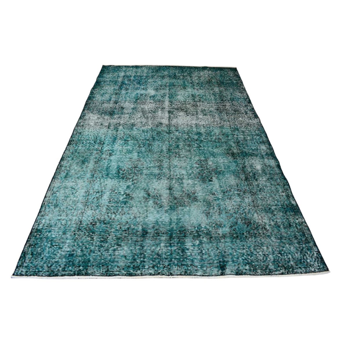 Turquoise vintage vloerkleed - 261x156 cm - HANDGEMAAKT