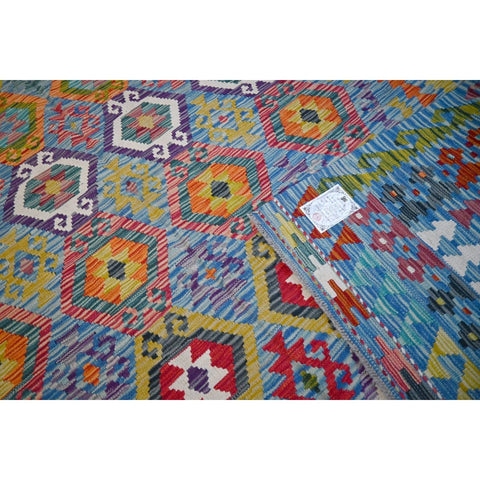 Kleurrijke kelim - 295x205 cm - HANDGEMAAKT