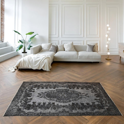 Grijs vintage vloerkleed - 282x172 cm - HANDGEMAAKT