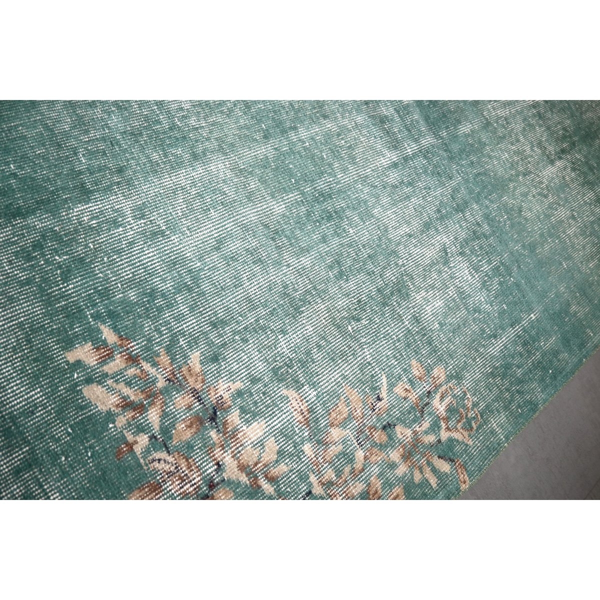 Groen vintage vloerkleed - 180x95 cm - HANDGEMAAKT