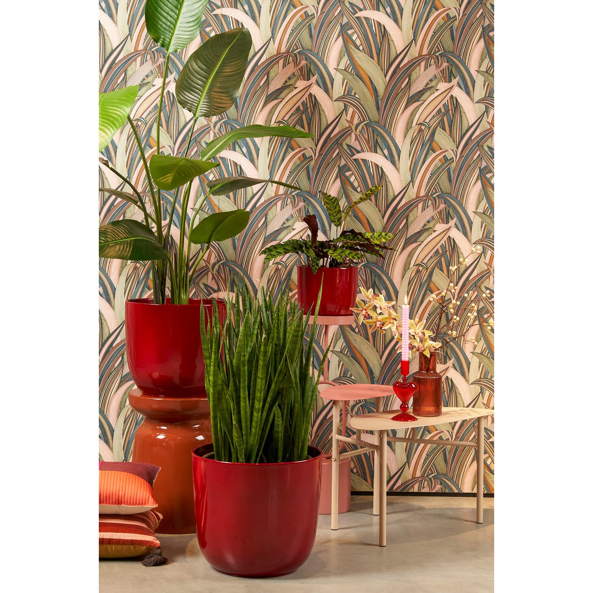 Tusca Bloempot - H34,5 x Ø39 cm - Donkerrood