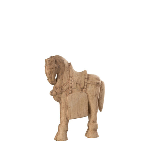 J-Line decoratie figuur Paard - hout - naturel - small