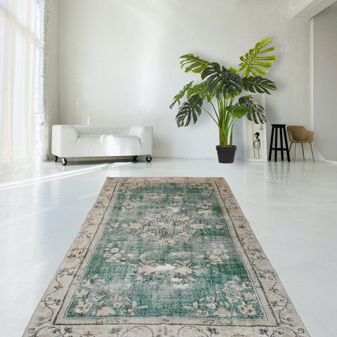 Groen vintage vloerkleed - 270x165 cm - HANDGEMAAKT