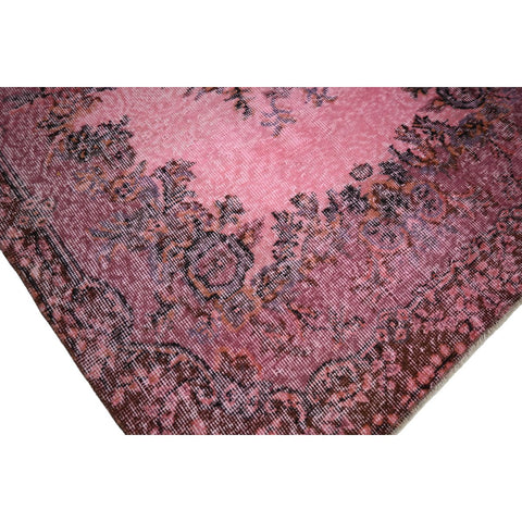 Roze vintage vloerkleed - 212x113 cm - HANDGEMAAKT