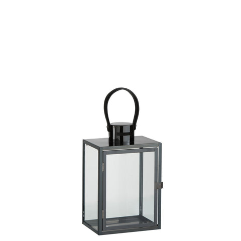 J-Line lantaarn Rechthoekig - metaal/glas - zwart