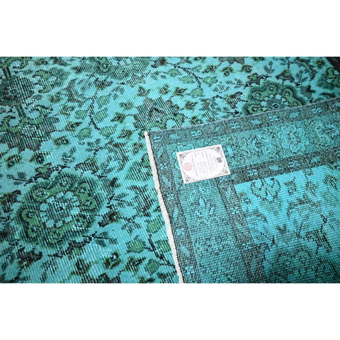 Turquoise vintage vloerkleed - 253x142 cm - HANDGEMAAKT