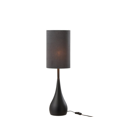 J-Line Lamp Druppel Ijzer/Fluweel Zwart/Grijs Small