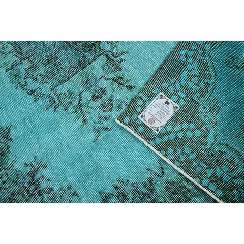 Turquoise vintage vloerkleed - 247x142 cm - HANDGEMAAKT