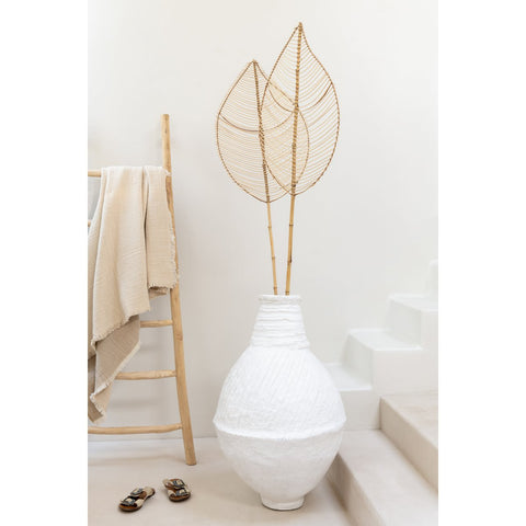 J-Line Plaid franjes Mousseline - katoen - lichtbeige