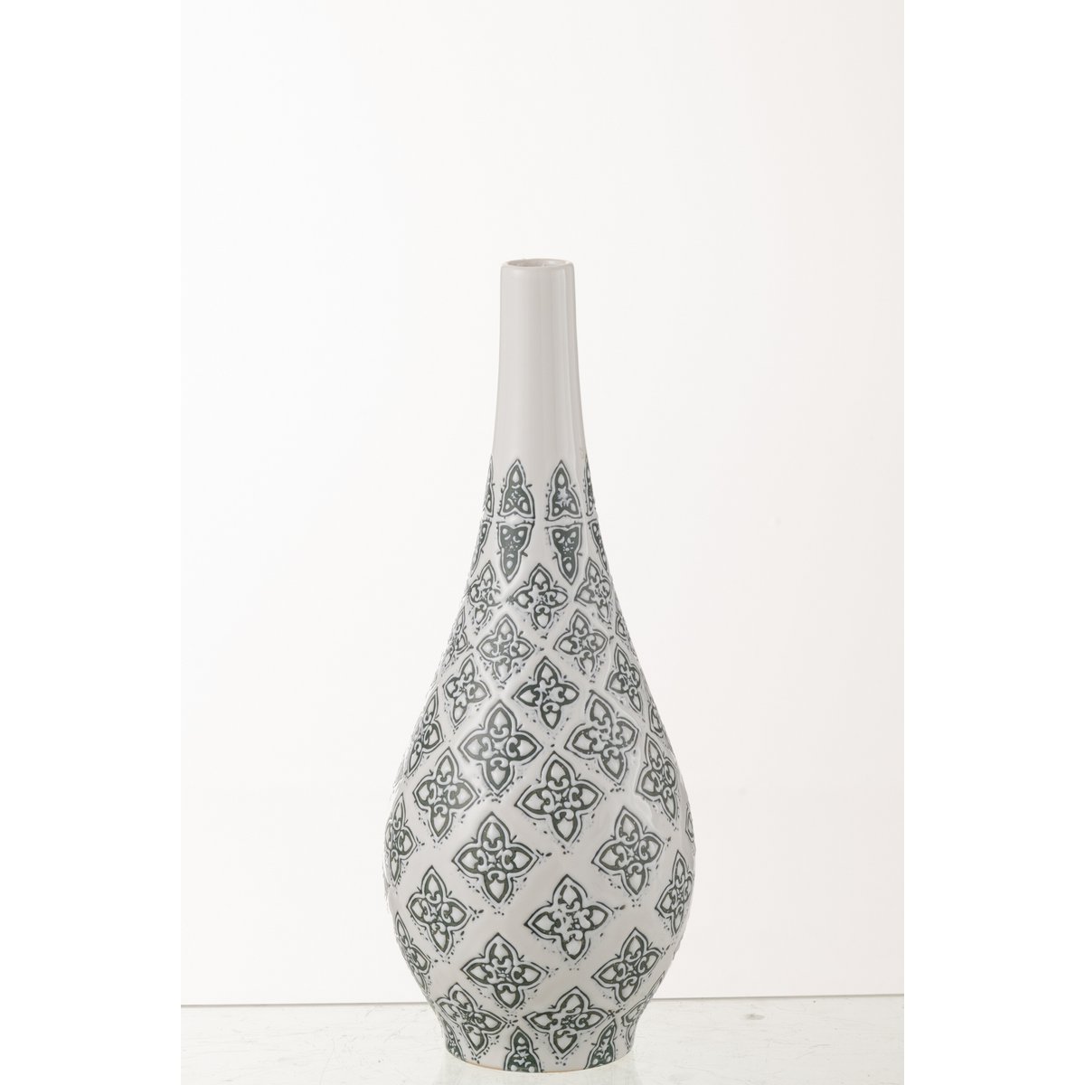 J-Line Vaas Kousa Peer Porselein Blauw/Wit