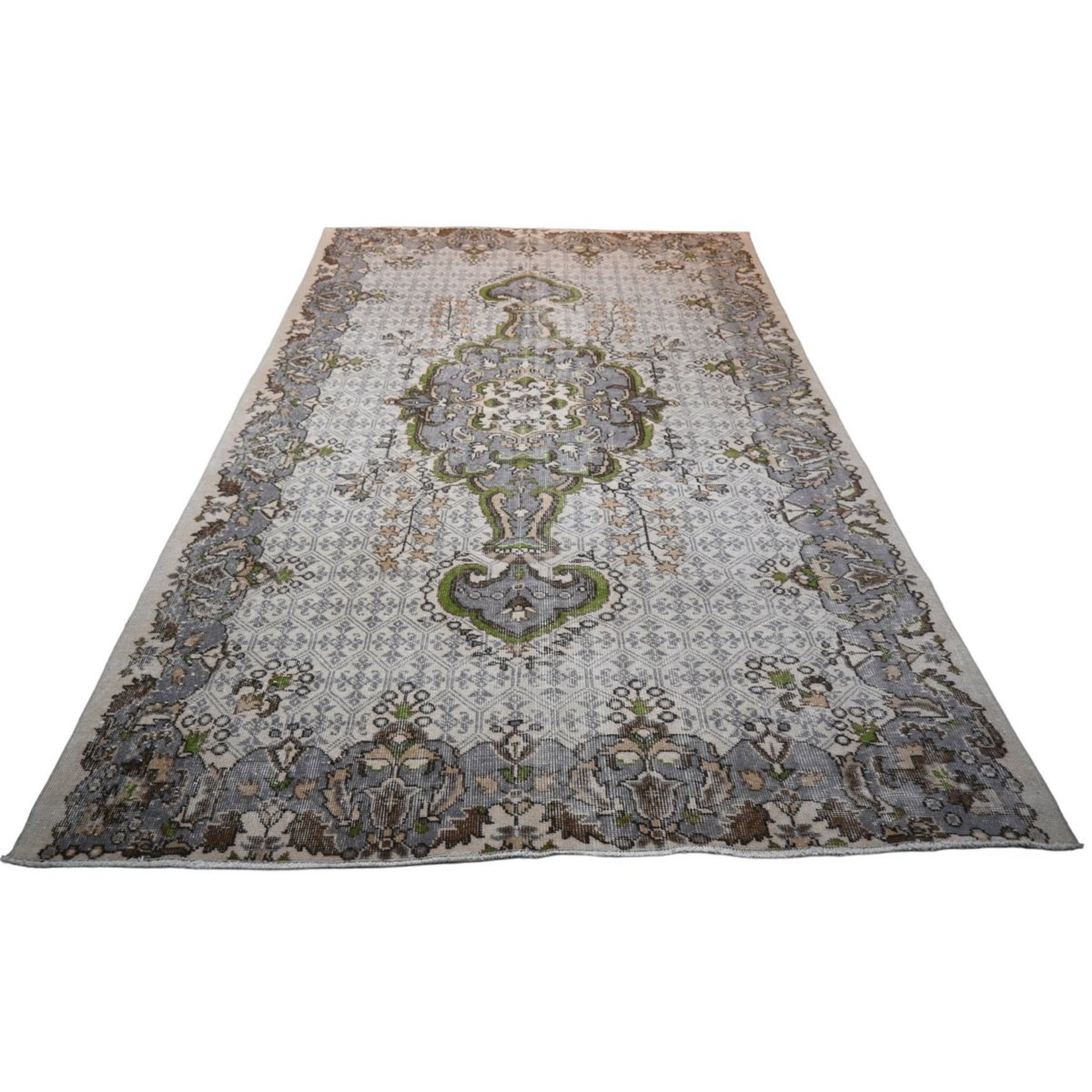 Beige vintage vloerkleed - 300x128 cm - HANDGEMAAKT
