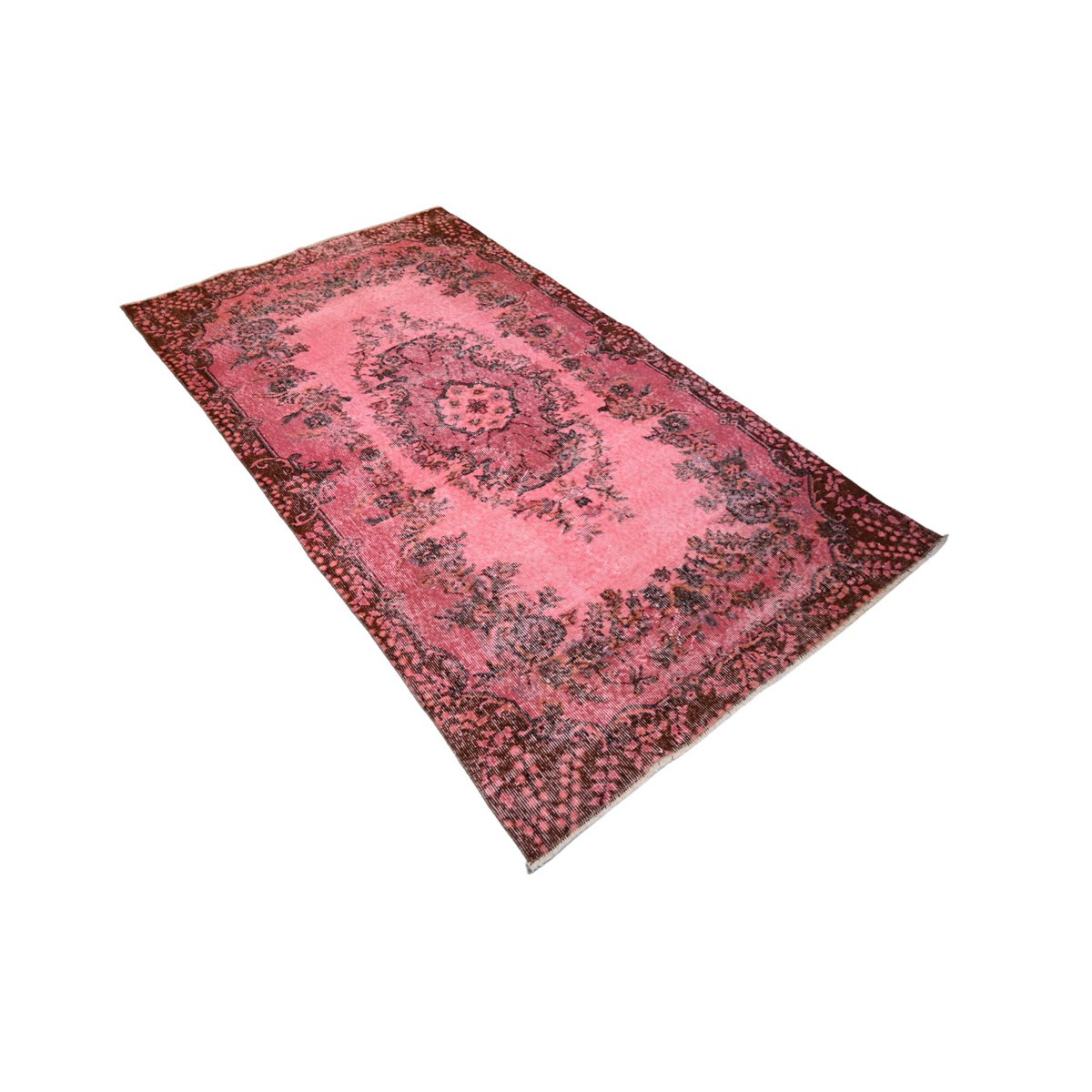 Roze vintage vloerkleed - 206x116 cm - HANDGEMAAKT
