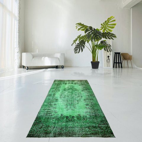 Groen vintage vloerkleed - 260x144 cm - HANDGEMAAKT