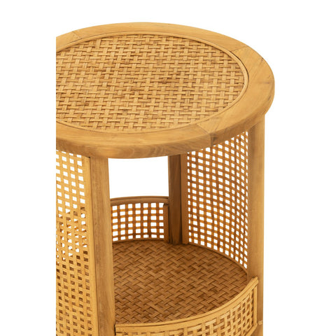 J-Line Bijzettafel Dubbel Bamboe/Dennenhout Naturel