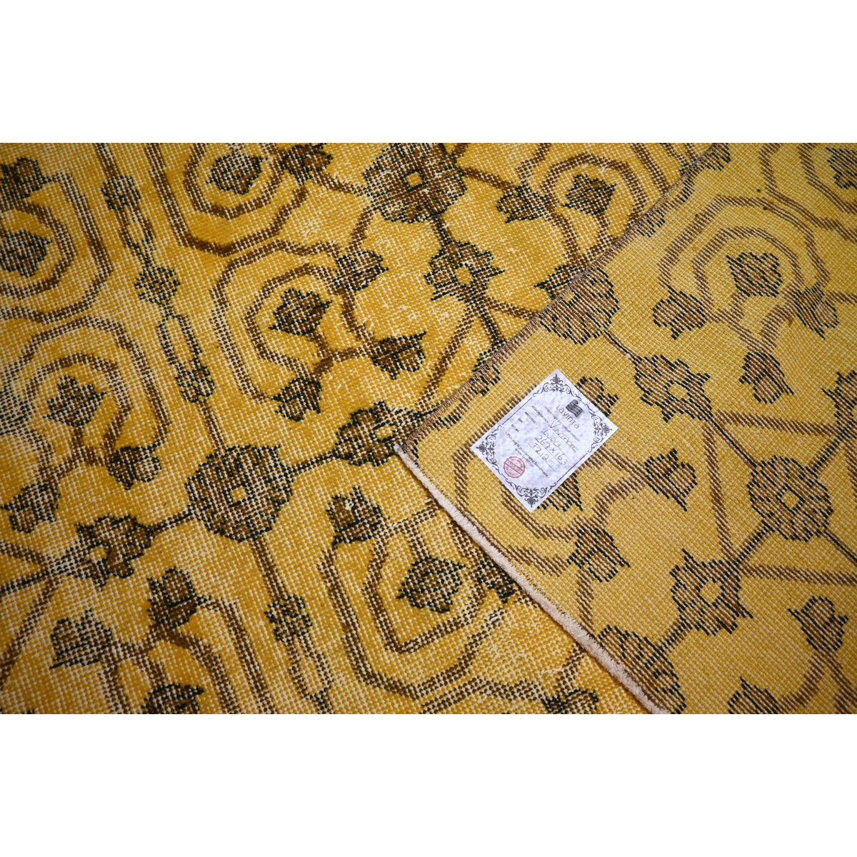 Geel vintage vloerkleed - 267x163 cm - HANDGEMAAKT