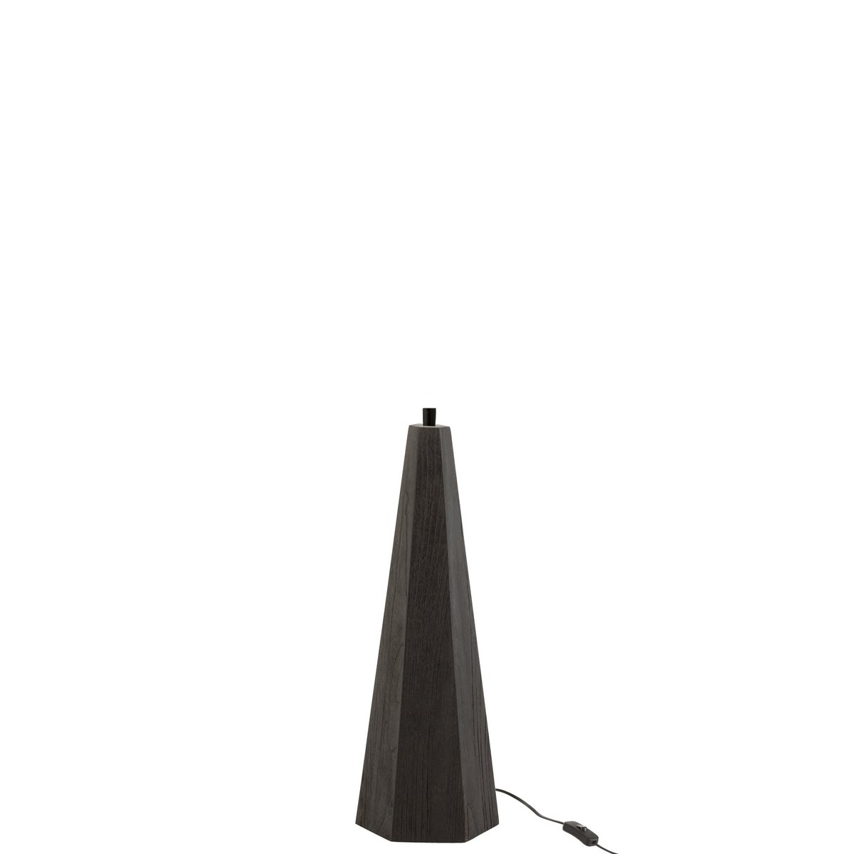 J-Line lampvoet octogonaal - loofhout - zwart - small