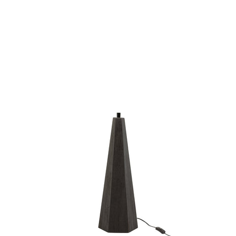J-Line lampvoet octogonaal - loofhout - zwart - small
