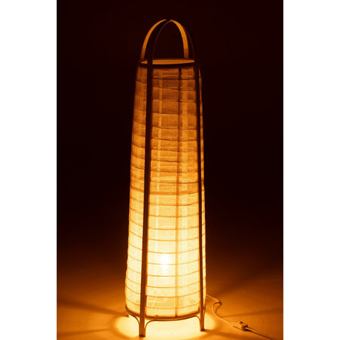 J-Line Lamp Don Katoen/Bamboe Wit