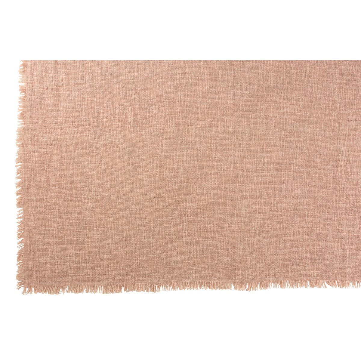J-Line Plaid franje - polyester - lichtroze - 130 x 170 cm