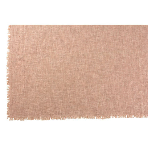 J-Line Plaid franje - polyester - lichtroze - 130 x 170 cm