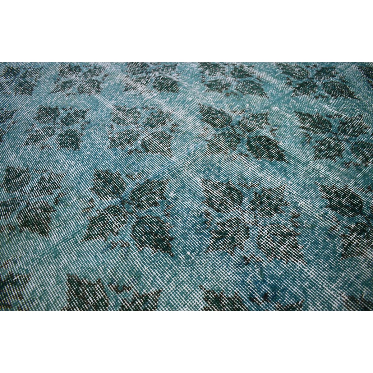 Blauw vintage vloerkleed - 246x135 cm - HANDGEMAAKT