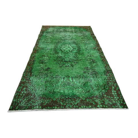 Groen vintage vloerkleed - 196x108 cm - HANDGEMAAKT