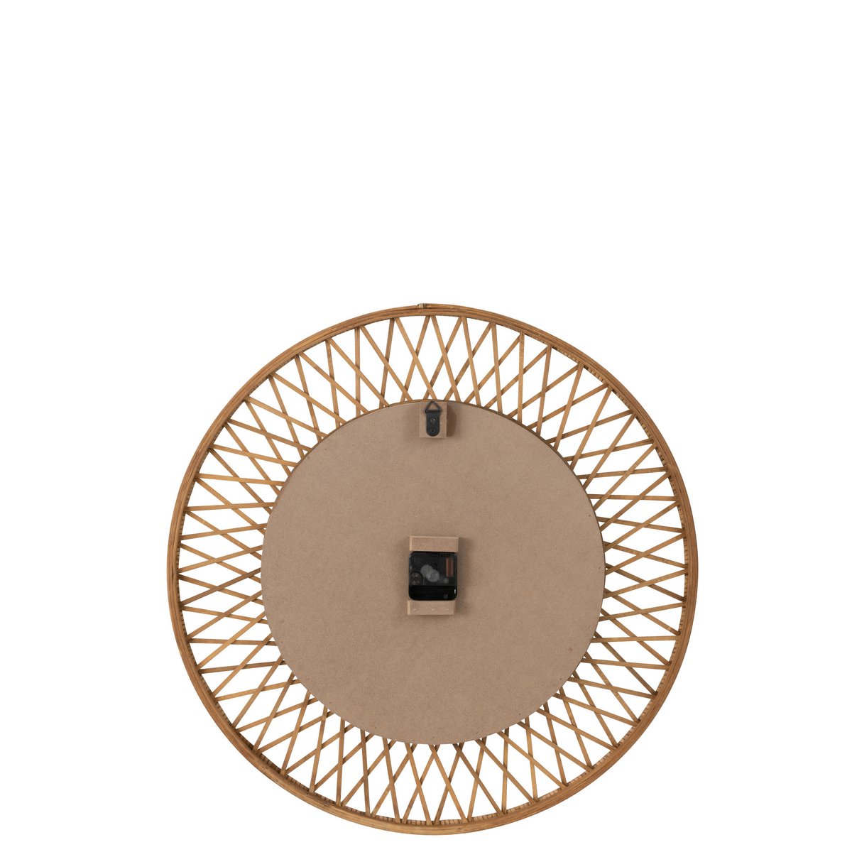 J-Line wandklok Wonder - rotan/multiplex - naturel/wit - large