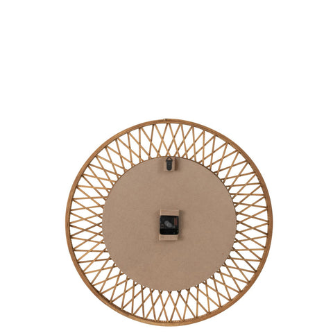 J-Line wandklok Wonder - rotan/multiplex - naturel/wit - large