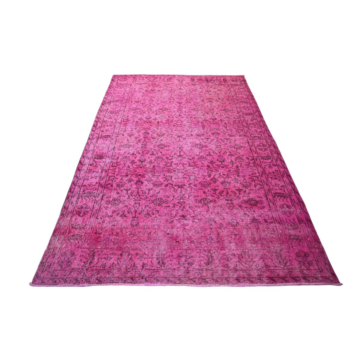 Roze vintage vloerkleed - 250x152 cm - HANDGEMAAKT