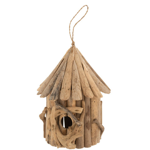 J-Line Vogelhuisje - hout - naturel - large