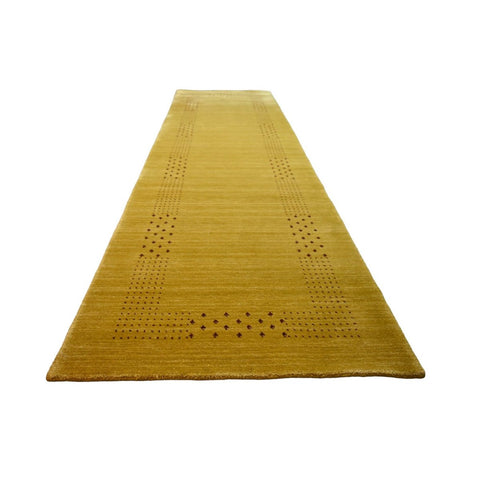Goud gele Gabbeh loper - 286x80 cm - HANDGEMAAKT