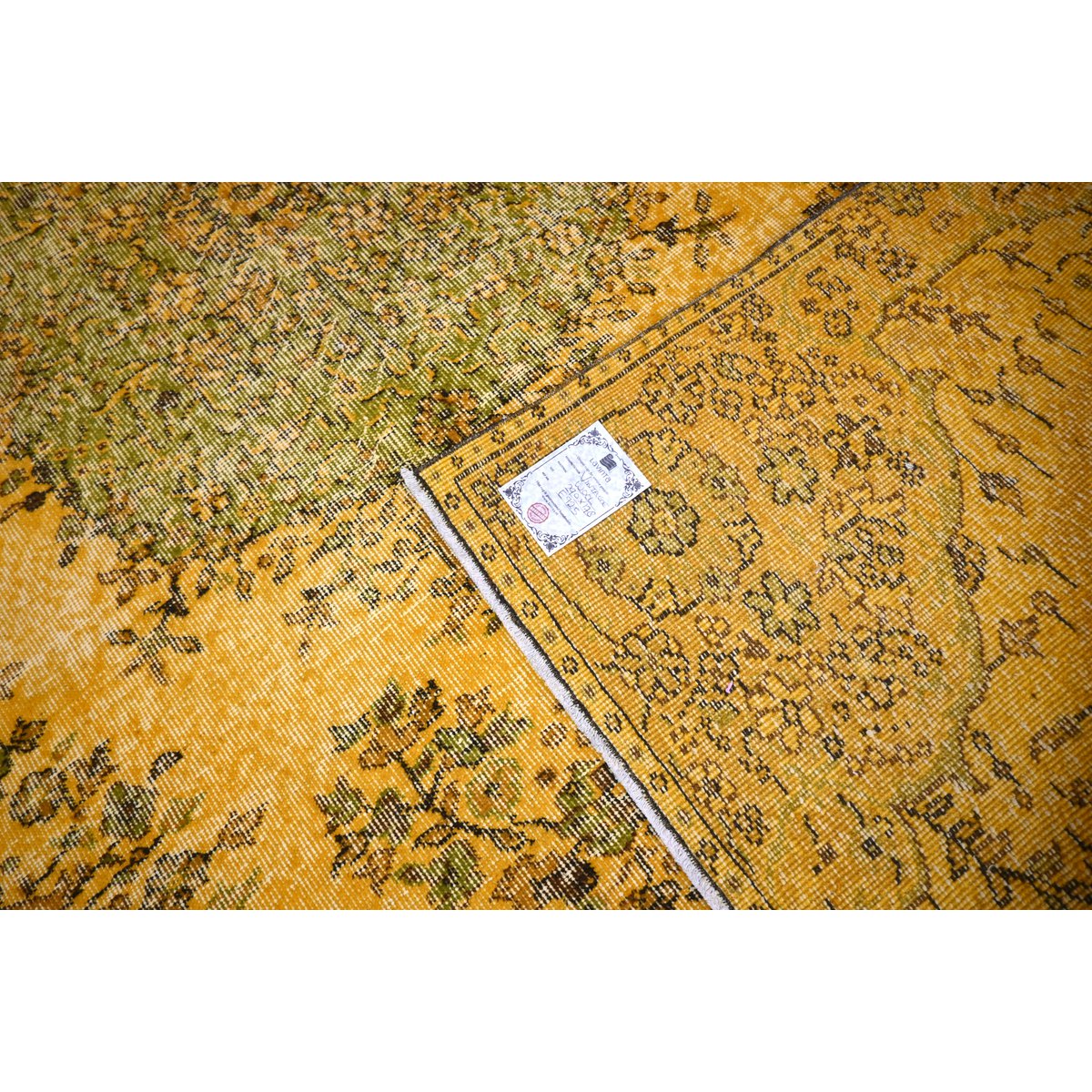 Geel vintage vloerkleed - 290x178 cm - HANDGEMAAKT