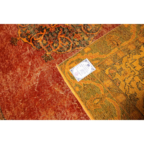 Oranje vintage vloerkleed - 258x150 cm - HANDGEMAAKT