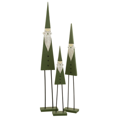 J-Line Kerstman Op Voet Hout Groen Large