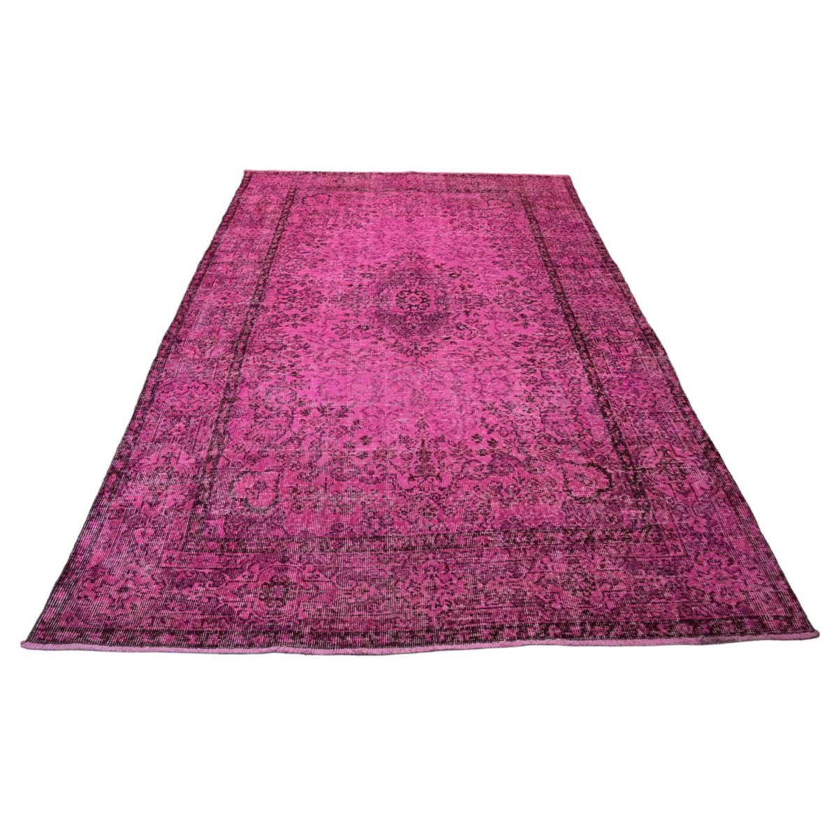Roze vintage vloerkleed - 274x180 cm - HANDGEMAAKT