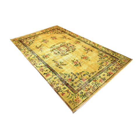 Geel vintage vloerkleed - 270x166 cm - HANDGEMAAKT