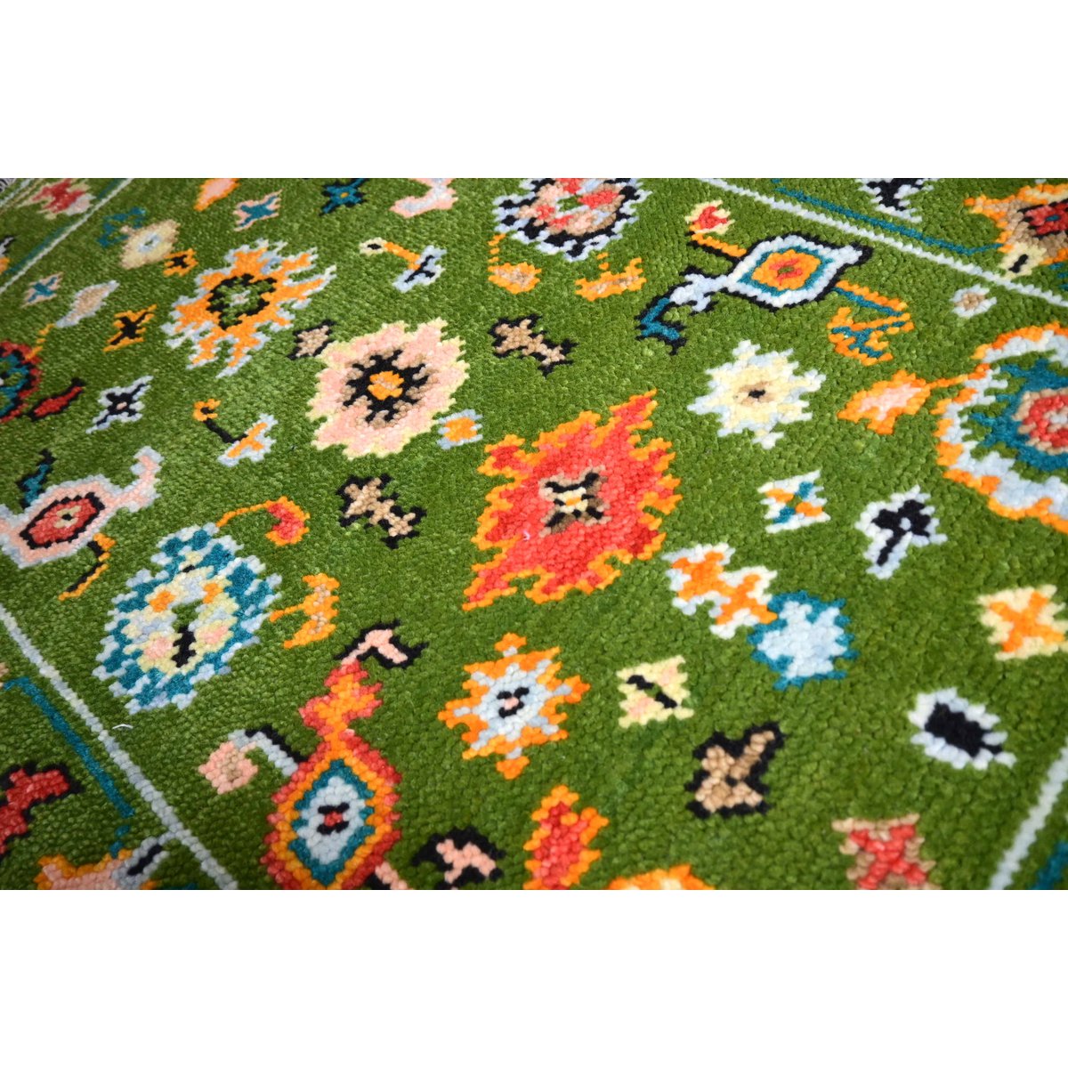 Groen Azeri vloerkleed - 93x68 cm - HANDGEMAAKT  Copy