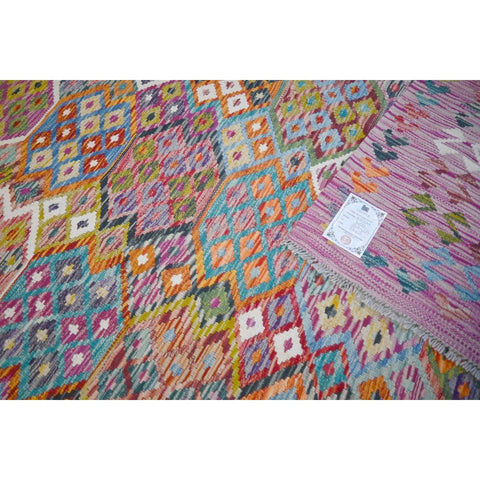 Kleurrijke kelim - 307x207 cm - HANDGEMAAKT
