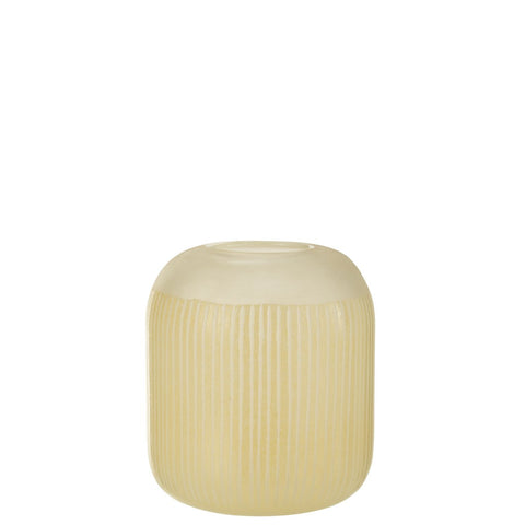 J-Line vaas Strepen - glas - lichtgeel - medium