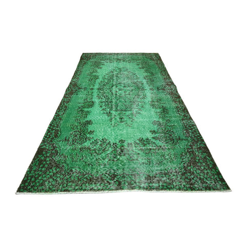 Groen vintage vloerkleed - 218x113 cm - HANDGEMAAKT