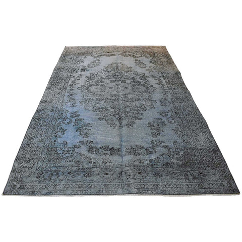 Blauw vintage vloerkleed - 265x170 cm - HANDGEMAAKT