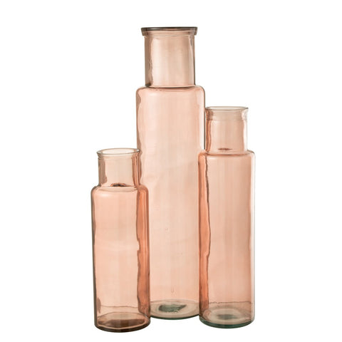 J-Line vaas Cilinder - glas - lichtroze - large