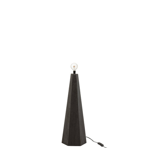 J-Line lampvoet octogonaal - loofhout - zwart - small
