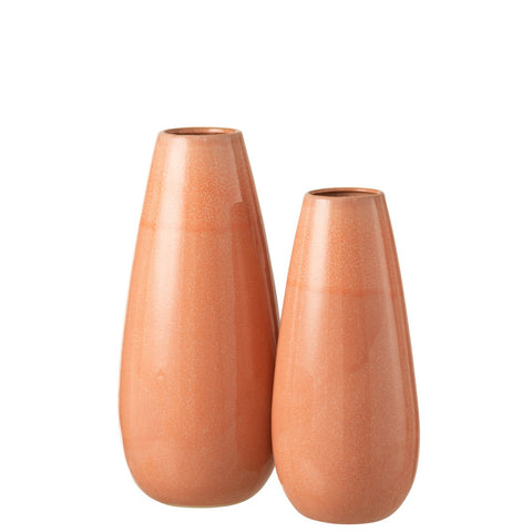 J-Line vaas Effen Rond - keramiek - pompelmoes - large - 48.00 cm hoog