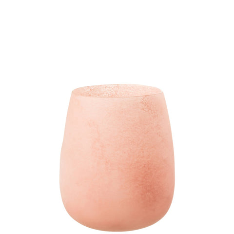 J-Line vaas Frosted - glas - roze - 27.00 cm hoog
