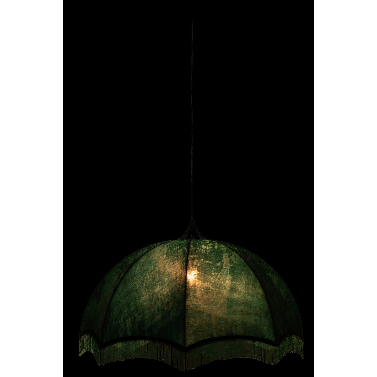 J-Line hanglamp - fluweel/metaal - petrol