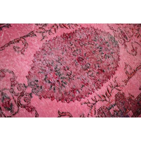 Roze vintage vloerkleed - 197x111 cm - HANDGEMAAKT